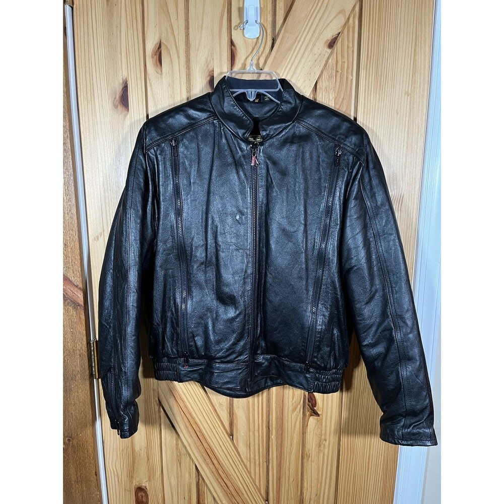 Hein Gericke Black Leather Motorcycle Jacket Size 38 - ECHT Leder - Thermoliner